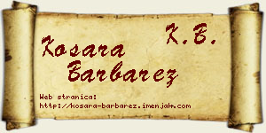 Kosara Barbarez vizit kartica